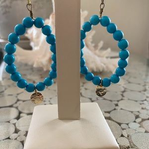 Turquoise hoop earrings